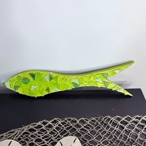 Handmade Wooden Fish with glass piece embellishments